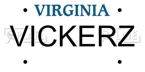 VICKERZ Virginia License Plate
