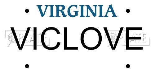 VICLOVE Virginia License Plate