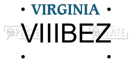 VIIIBEZ Virginia License Plate
