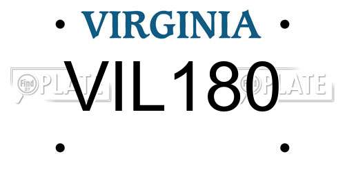 VIL180 Virginia License Plate