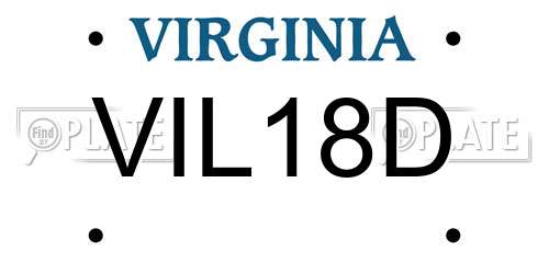 VIL18D Virginia License Plate
