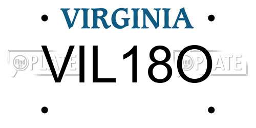 VIL18O Virginia License Plate