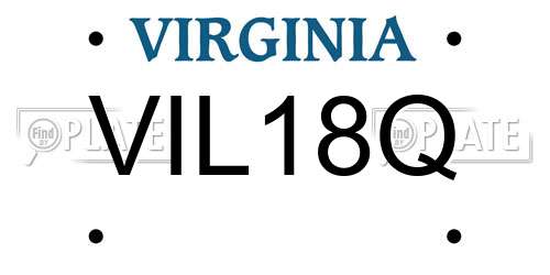 VIL18Q Virginia License Plate