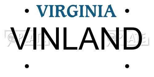 VINLAND Virginia License Plate
