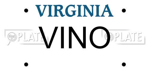 VINO Virginia License Plate