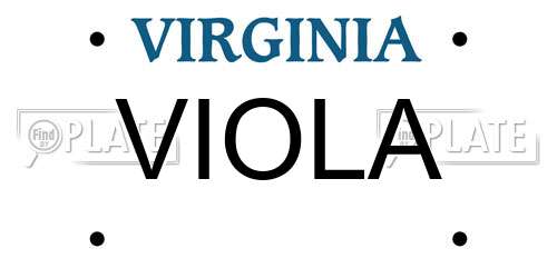 VIOLA Virginia License Plate