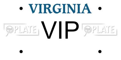 VIP Virginia License Plate