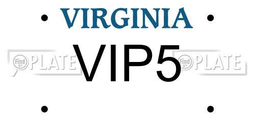 VIP5 Virginia License Plate