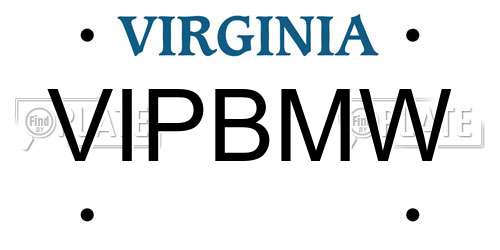 VIPBMW Virginia License Plate