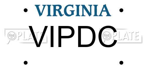 VIPDC Virginia License Plate