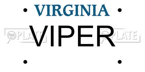 VIPER Virginia License Plate
