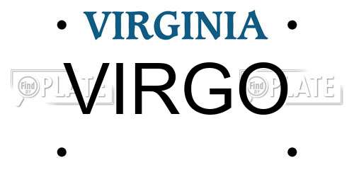 VIRGO Virginia License Plate