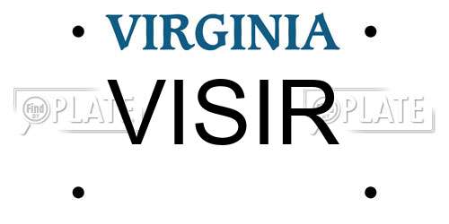 VISIR Virginia License Plate