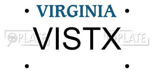 VISTX Virginia License Plate
