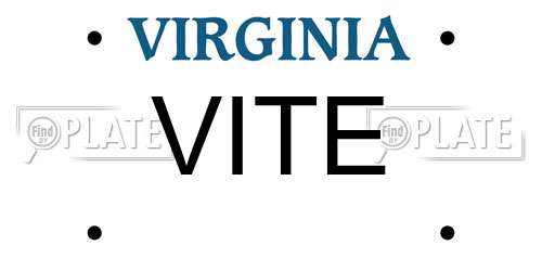 VITE Virginia License Plate