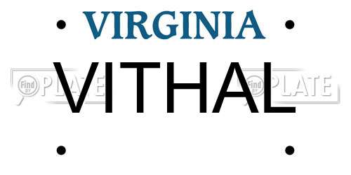 VITHAL Virginia License Plate