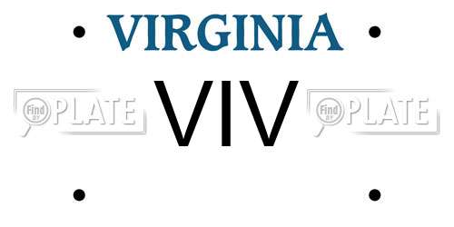 VIV Virginia License Plate