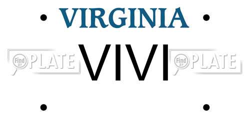 VIVI Virginia License Plate