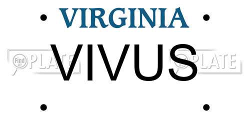 VIVUS Virginia License Plate