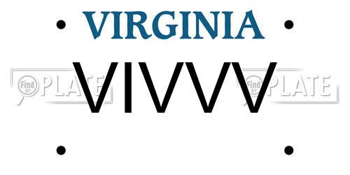 VIVVV Virginia License Plate