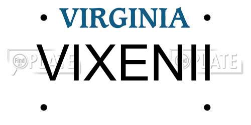 VIXENII Virginia License Plate