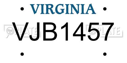 VJB1457 Virginia License Plate