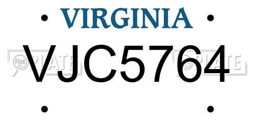 VJC5764 Virginia License Plate
