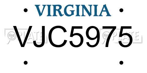 VJC5975 Virginia License Plate