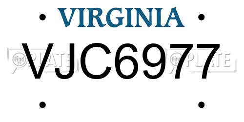 VJC6977 Virginia License Plate