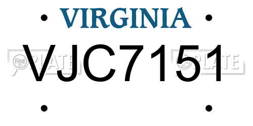 VJC7151 Virginia License Plate
