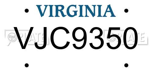 VJC9350 Virginia License Plate