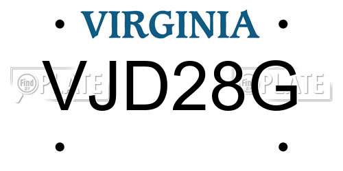 VJD28G Virginia License Plate
