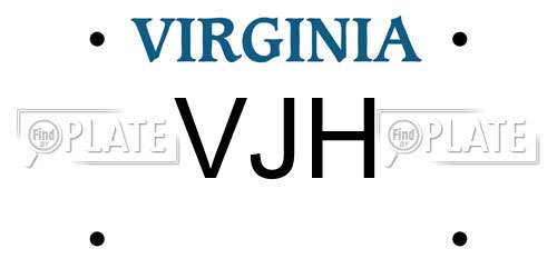 VJH Virginia License Plate