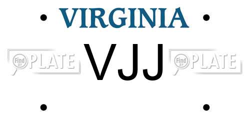 VJJ Virginia License Plate