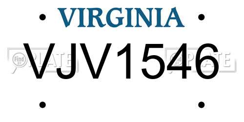 VJV1546 Virginia License Plate