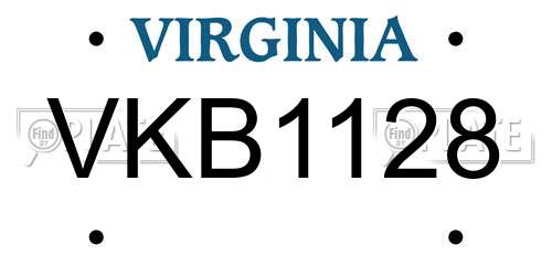 VKB1128 Virginia License Plate