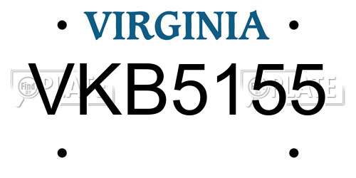 VKB5155 Virginia License Plate