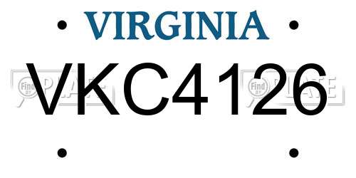 VKC4126 Virginia License Plate