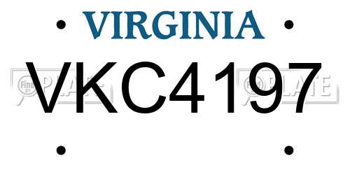 VKC4197 Virginia License Plate