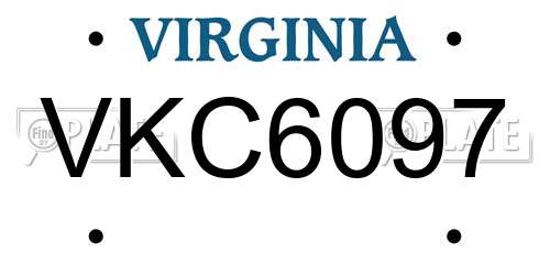 VKC6097 Virginia License Plate