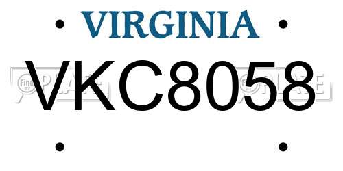 VKC8058 Virginia License Plate
