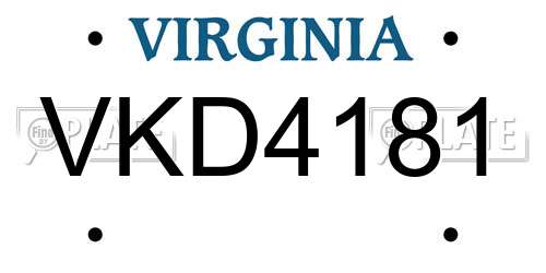 VKD4181 Virginia License Plate