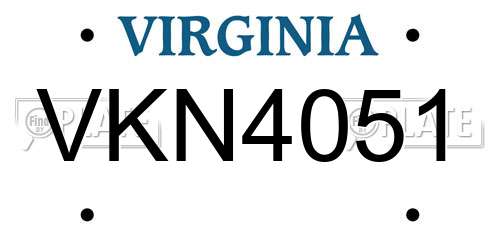 VKN4051 Virginia License Plate