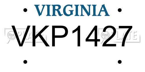 VKP1427 Virginia License Plate