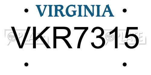 VKR7315 Virginia License Plate