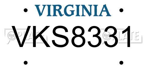 VKS8331 Virginia License Plate