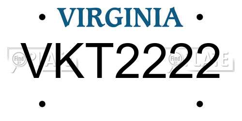 VKT2222 Virginia License Plate