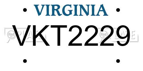 VKT2229 Virginia License Plate