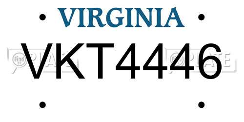 VKT4446 Virginia License Plate