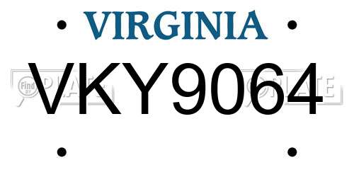 VKY9064 Virginia License Plate